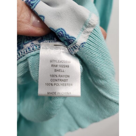 41 Hawthon Stitch Fix Womens Sweater Medium Light Blue Paisley Pullover Preppy - Picture 5 of 8